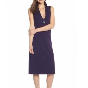 Something Navy knit sweater plunging v-neck midi dress size small